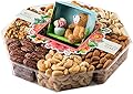 LARGE Gourmet Nuts Gift Basket with Miniature Teddy & Flowers Top Gift Idea for Men, Women, & Family (Mini Wishes)