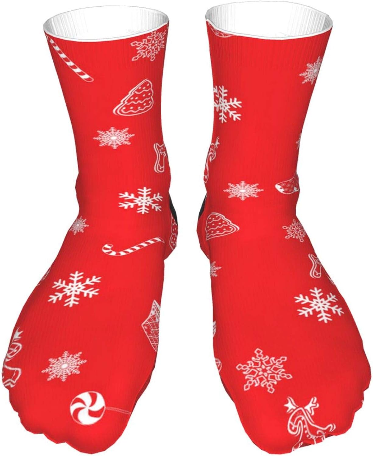 Thick stretch knitted Christmas socks, both male and female adults