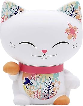 Mani The Lucky Cat Chat Porte Bonheur Petit Modele Blanc Collier Corail Amazon Fr Jeux Et Jouets