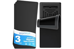 HQZHQZ Magnetic Vent Covers 3 Pack, for Complete Sealing of Residential Standard Floor Vent Covers 5.5" X 12" for Floor Wall and Ceiling Vent Covers RV Residential HVAC and Air Conditioning Vents Black