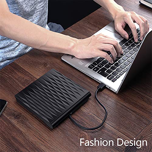 External CD DVD Drive, ACETEND USB 3.0 Slim Portable External CD DVD Rewriter Burner Writer, High Speed Data Transfer USB Optical Drives Player Player for PC Desktop/Laptop/Windows/Linux/Mac OS - Thumbnail 7