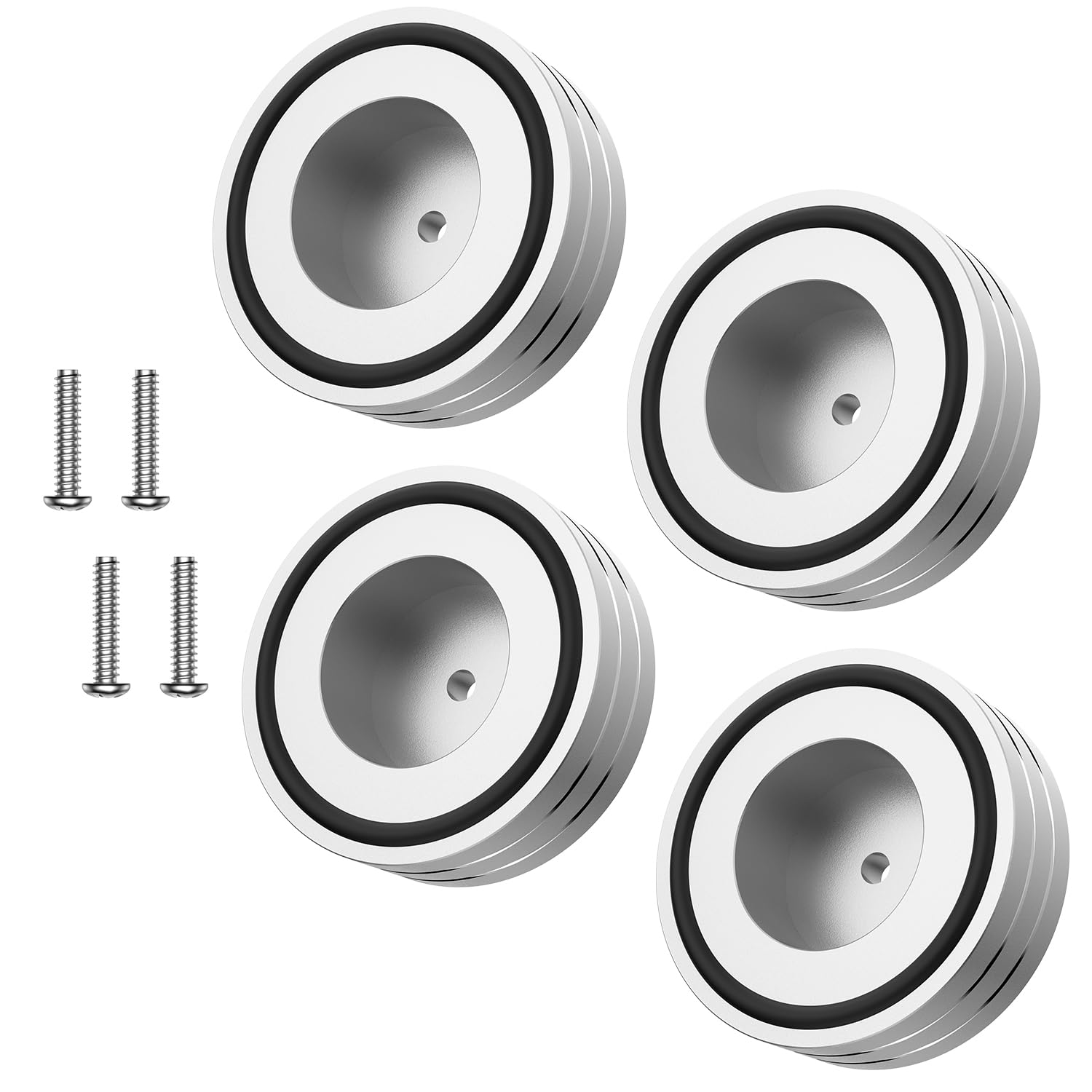 Tertullus 4 Sets Speaker Isolation Feet Aluminum Speaker Feet With Screws,Shockproof Stand Pad For Hifi Devices Amplifier Turntable Dac Recorder Cd (Silver, 58mm×22mm)