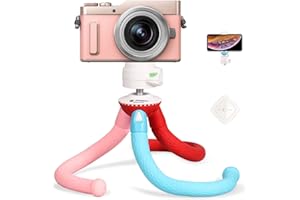 Fotopro Flexible Phone Tripod, Camera Tripod with Bluetooth Remote for iPhone, Camera Stand for Mirrorless DSLR Action Camera