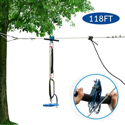 Amazon Com Joymor 118ft Backyard Zip Line Kit With Detachable
