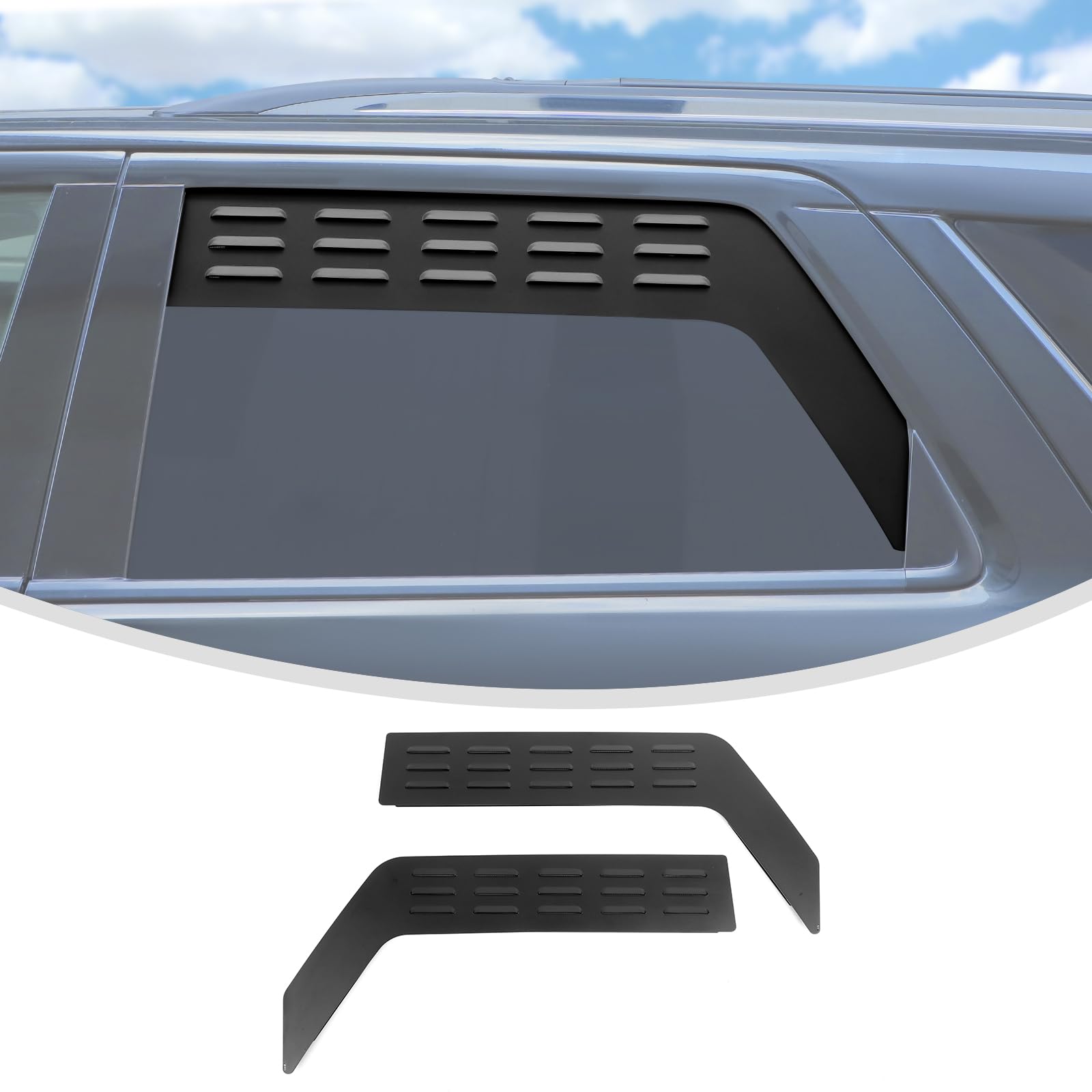 Photo 1 of Linskip Aluminum Rear Window Vent Shades Compatible with 2011-2024 2025 2026+ Dodge Durango GT SRT, Rear Door Window Louvered Rain Deflectors, Exterior Accessories