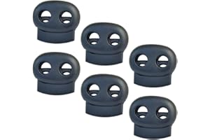 10 Pcs Cord Locks, Bantoye Plastic End Spring Stop Toggle Stoppers for Paracord, Shock Cord, Bungee, Drawstrings (Double Hole