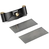 TOOLCOOL Card Scraper Holder with 3 Rectangle Cabinet Scraper Woodworking Set Reduce Hand Strain Adjustable Curvature for Precision And Fine Finish
