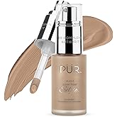 PÜR MINERALS 4-in-1 Love Your Selfie Longwear Foundation & Concealer Full Coverage Liquid Foundation, Hydrating Formula, Cruelty Free