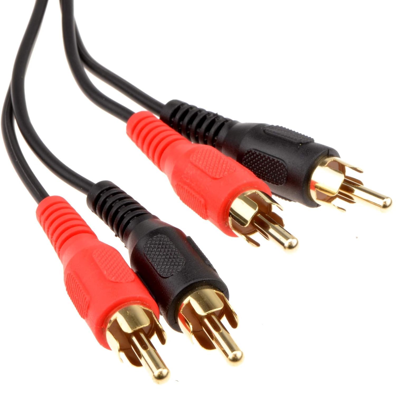 World of Data 5m TWIN PHONO RCA Cable - 24k Gold - Male to Male - Left & Right Audio - Stereo - 2RCA - 2xRCA 2 PACK