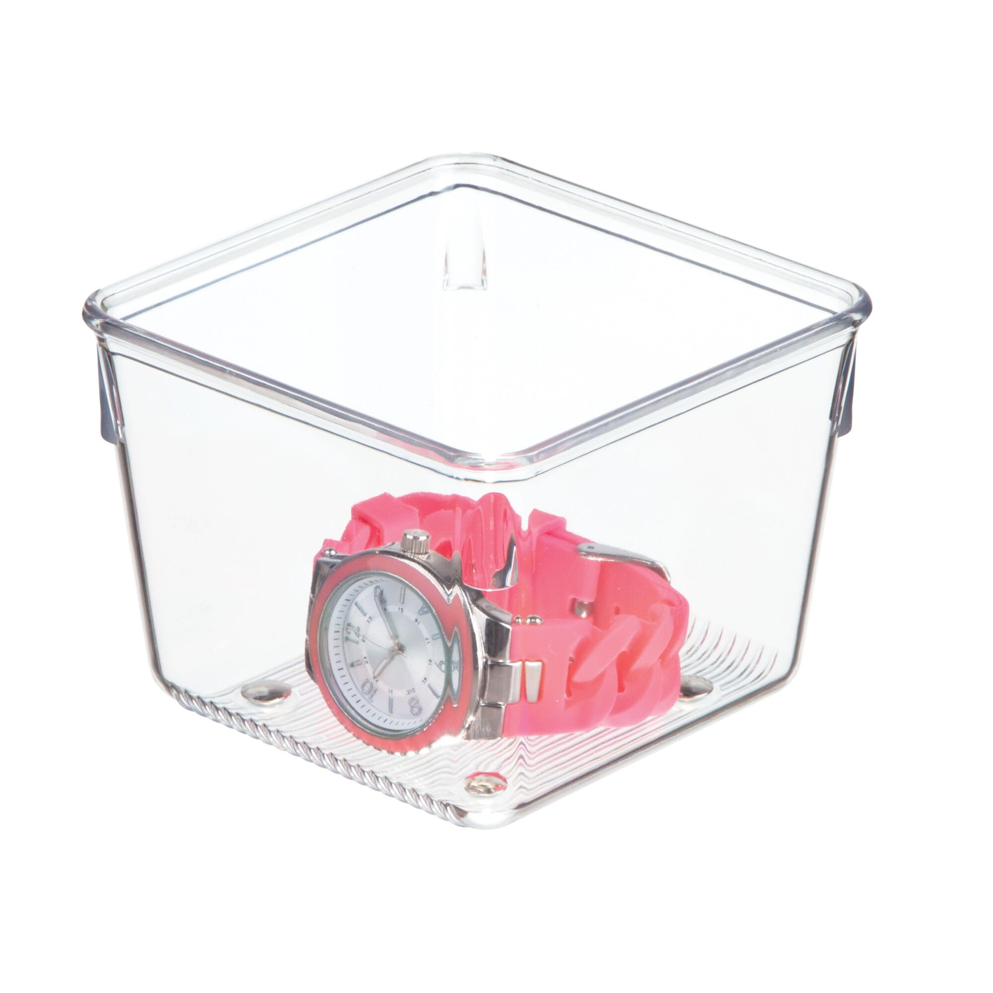 iDesign 52730 Linus Organiser Tray, Small Plastic Drawer Insert, Works Well as Accessories Organiser, Clear, X-Small