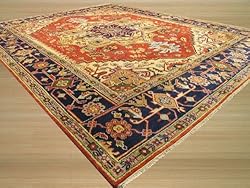 EORC P10BRT2X8 Hand Knotted Wool Serapi Design