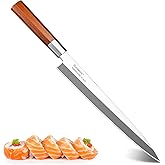 Rondauno Sashimi Knife Yanagiba Sushi Knife 10 inch Japanese High Carbon Stainless Steel for Precision Fish Slicing and Filleting with Ergonomic Wooden Handle