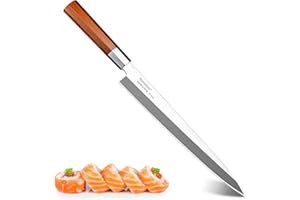Sashimi Knife Yanagiba Sushi Knife 10 inch Japanese High Carbon Stainless Steel for Precision Fish Slicing and Filleting with