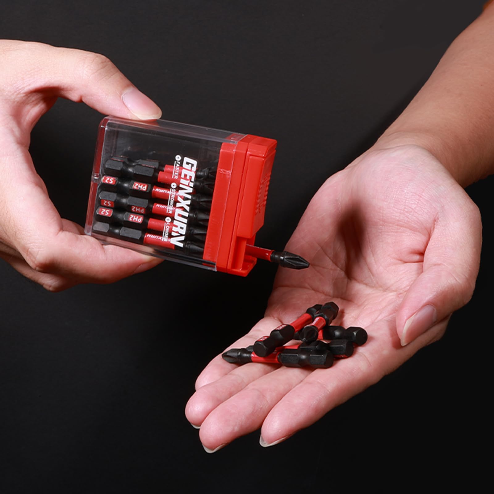 Geinxurn Schlagfeste Schraubendreher Bits Set, 90 Stücke 50mm Magnetisch (PH2/PZ2/T10/T15/T20/T25/T30/Hex) S2 Stahl Multi Treiber Bits mit Lagerung Bunte Box 4