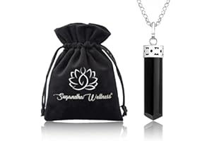 Sugandha Wellness Black Tourmaline Necklace - Natural Healing Crystal Pendant for Powerful Protection from Negative Energy. Stress Relief. Raw Stone Jewelry for Men & Women