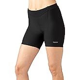 Terry Touring Bike Shorts Womens Padded Bike Shorts 5" Inseam Shorts for Women Cycling Compression Pockets Leg Grippers