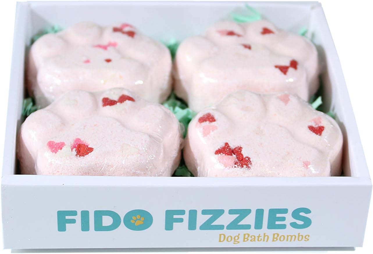 Fido Fizzies Luxury Bath Bombs for Dogs Variety Dog Gift Pack Four (4