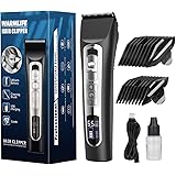 WARMLIFE Hair Clippers for Men Professional, Electric Mens Cutting Kit, Premium Hair Trimmer with LED Display, 3 Speed, 4 Com