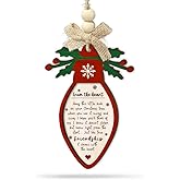 CHOANG Friendship Bulb Christmas Ornament - Holiday Light Bulb Shaped Ornaments with Thank You Message, 2 Layer Wood - Sentimental Gift for Friend, Besties, Long Distance Keepsake for Women & Men