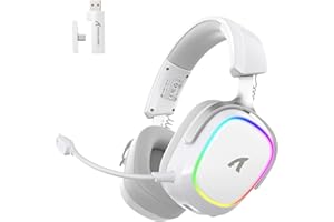ATTACK SHARK G800 Wireless RGB Gaming Headset:7.1 Surround Sound-50mm Drivers-Memory Foam Ear Pads,Wired/2.4Ghz/BT,Ultralight