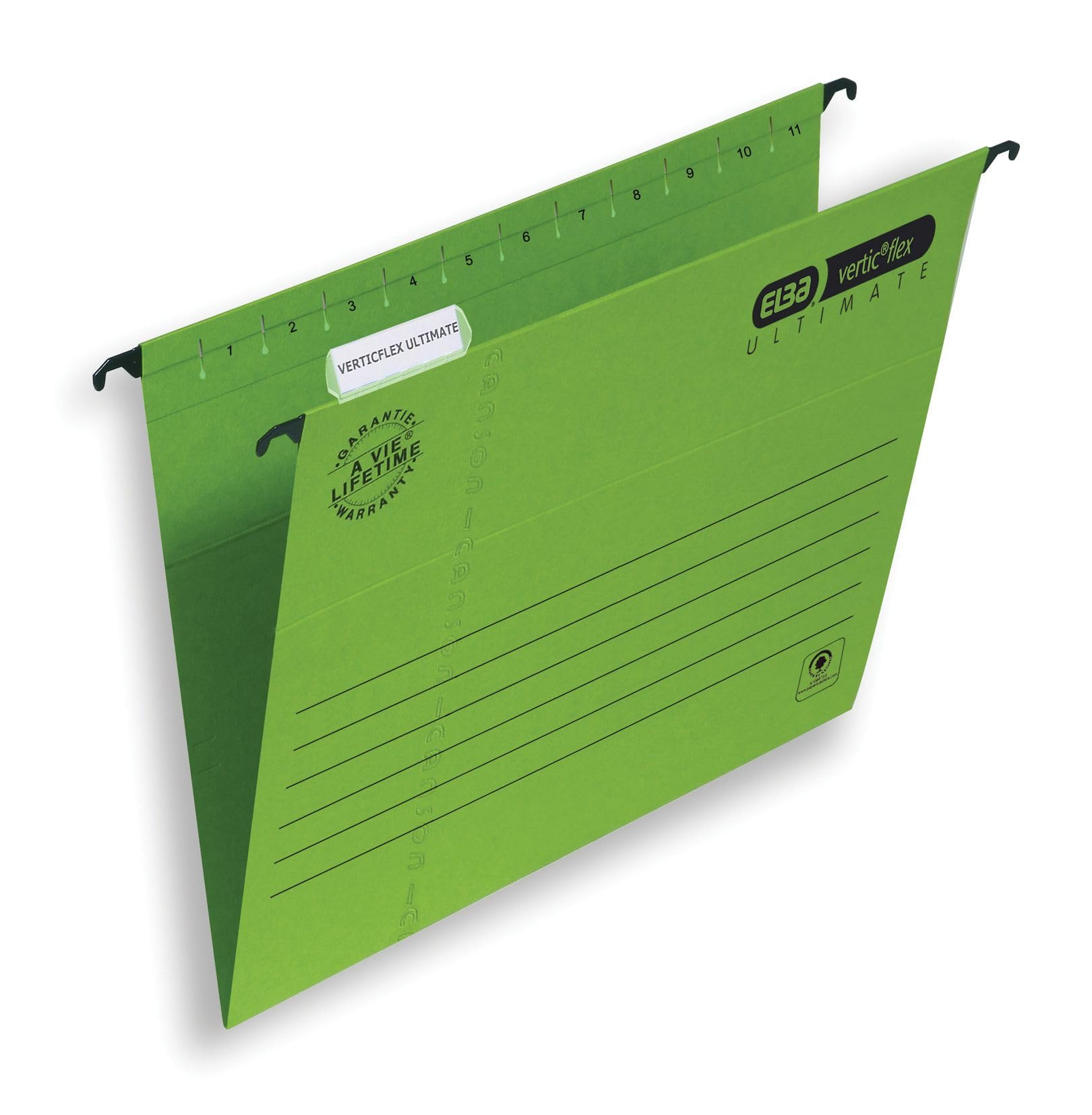 Elba Ultimate Foolscap Manilla Verticflex Suspension Files, V-Base, 240 gsm - Green (Pack of 25)