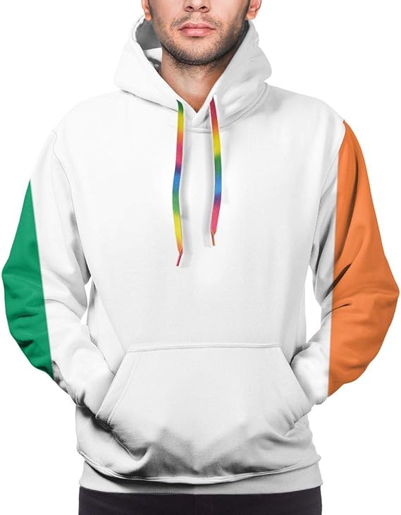 Amazon Co Jp アイルランド国旗メンズ長袖パーカーカジュアルスポーツポケットプルオーバー 服 ファッション小物