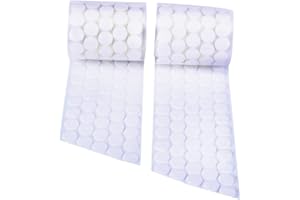 HOMPIE Self Adhesive Dots,1100pcs(550 Pairs) 0.59" Diameter Strong Sticky Back Hook Nylon, 15mm Loop Strips with Waterproof Glue Tapes, Perfect for School Classroom,Office, Home(White)