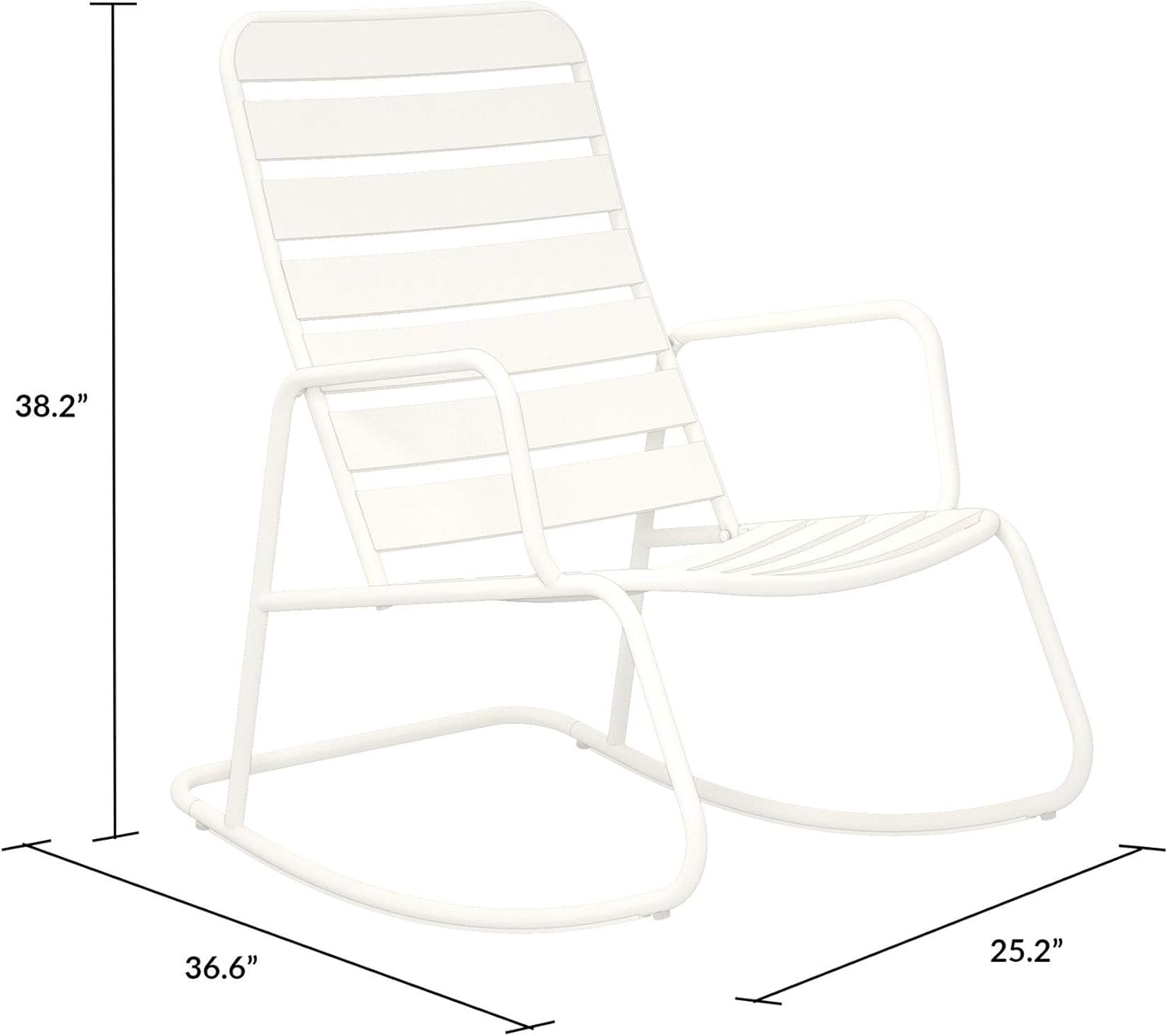 Novogratz 88065WHT1E Poolside Roberta Outdoor Rocking Chair, White: Garden & Outdoor