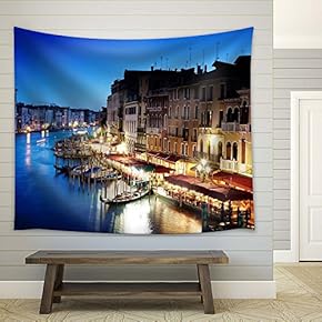 Grand Canal in Venice, Italy at Sunset - Fabric Tapestry, Home Decor - 51x60 inches