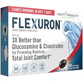 Purity Products Flexuron Joint Patented Formula - Starts Working in 7 Days | Krill Oil, Low Molecular Weight Hylauronic Acid, Astaxanthin - 3X Better Than Glucosamine and Chondroitin - 30 Count (1)