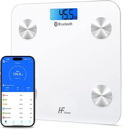 HomeFashion HFitness Smart Scale 19 Indices 28x28cm Bluetooth App iOS Android