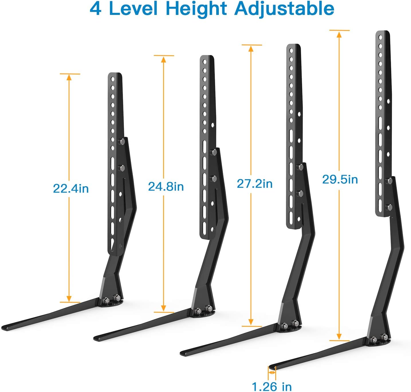 PERLESMITH Universal Table Top TV Stand for 37-70 Inch Flat Screen, LCD TVs Premium Height Adjustable Leg Base Stand Holds up to 110lbs, VESA up to 800x400mm, Black (PSTVS06): Electronics