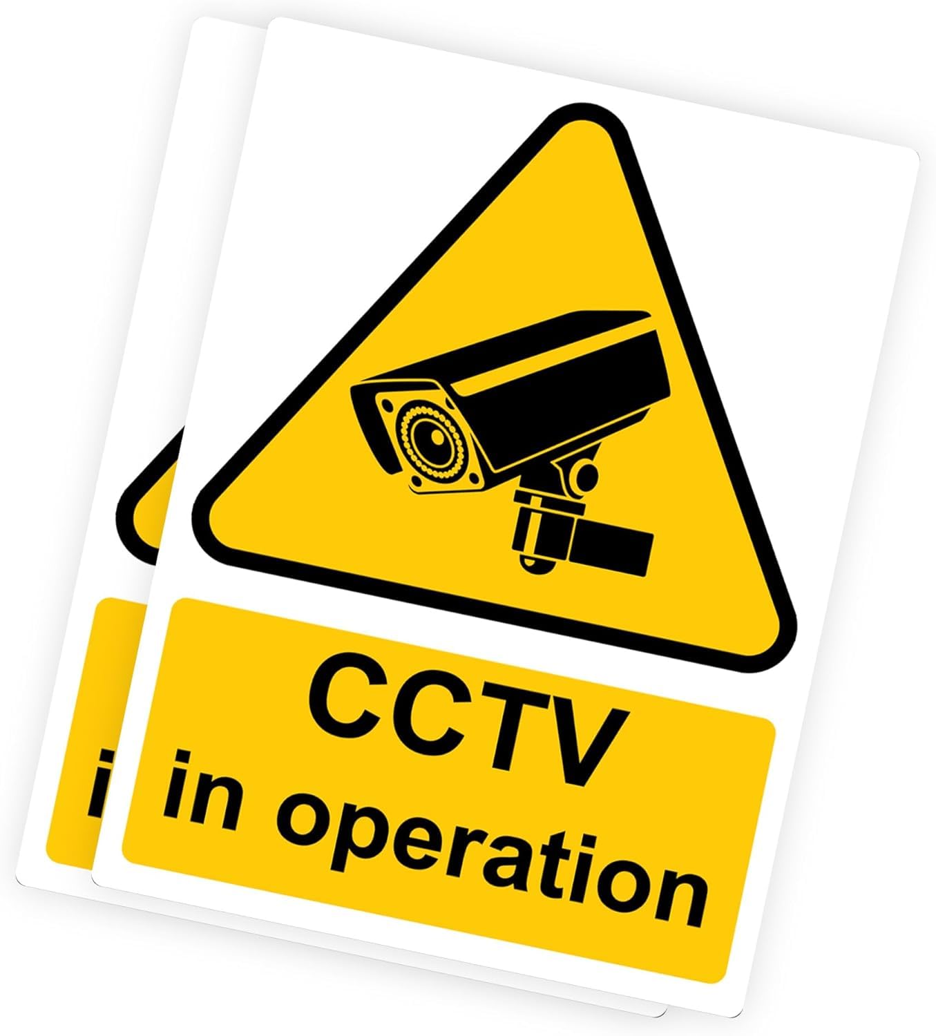 RDLCAR CCTV In Operation Signs 1mm Rigid Plastic Pack of 2 Durable 300mm x 400mm Warning Sign Security and Surveillance Signage for Home or Business