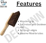 DECK INN Stiff Bassine Bristle Hand Brush Natural Wood 275mm Heavy Duty Scrub view 3