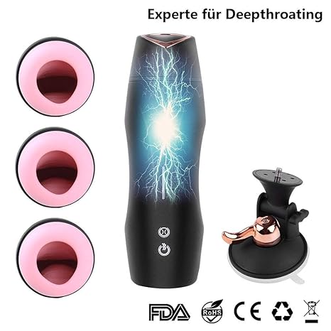 MEROURII Masturbatoren, Elektrische Cup-Masturbatoren mit Saugnapf Sex Men Cup Oral Sexspielzeug für Männer Saugfunktion Wie 
