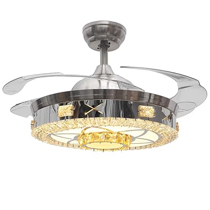 Tiptonlight Chandelier Ceiling Fan Lamp Folding Ceiling Fans With