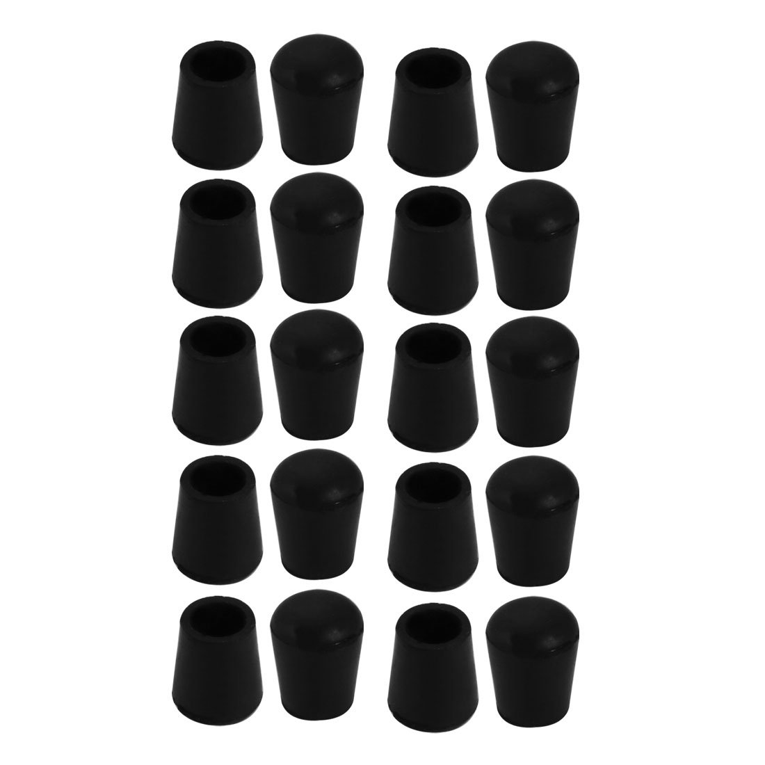 sourcingmap 20Pcs Chair Leg Caps Rubber Round Furniture Feet Covers 10mm Inner Dia