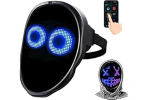 Funle Led Mask with App Controlled，Programmable LED Halloween Mask，Digital Mask for Costume Cosplay Party Masquerade
