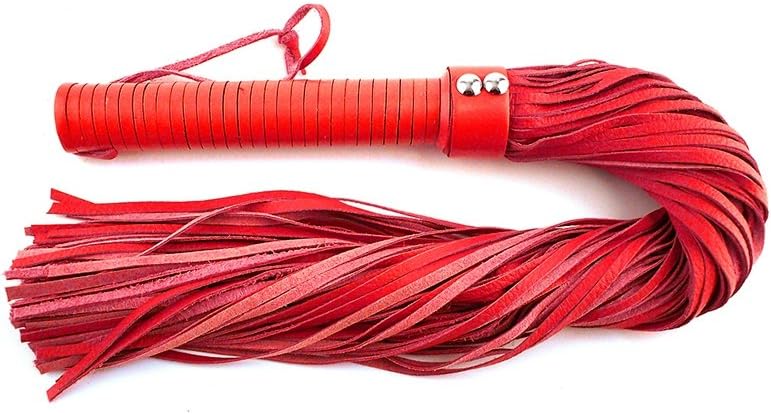 Rouge Garments Leather Handle Flogger, Red, 37
