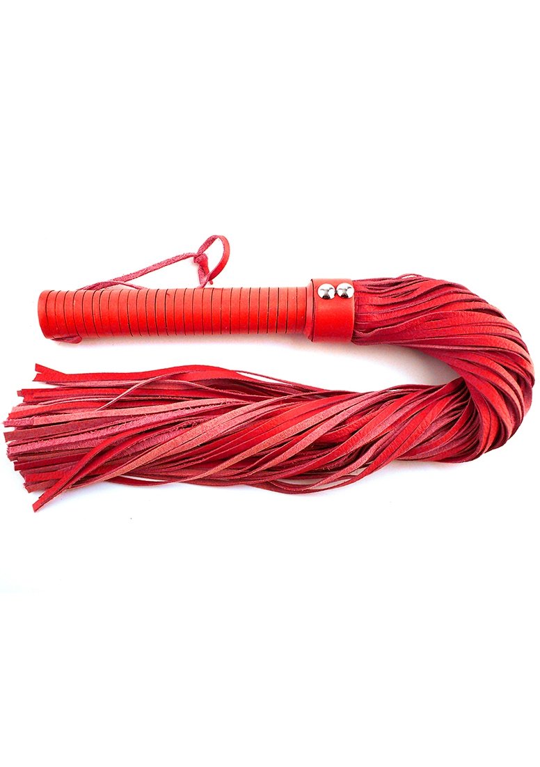 Rouge Garments Leather Handle Flogger, Red