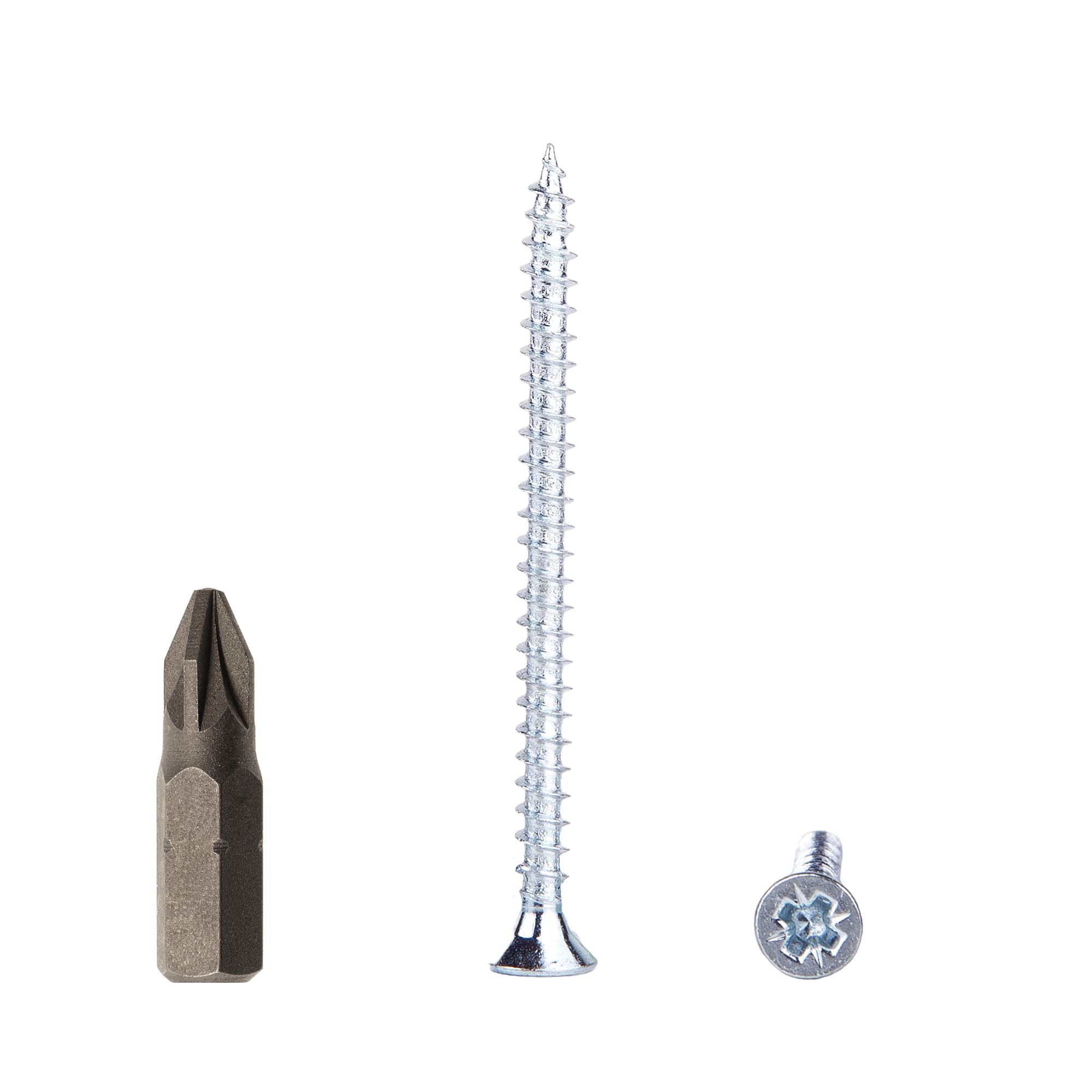 (Pack of 50 pcs) Zinc Plated Steel 4.0 x 60 mm Wood Screws, Chipboard Screws, Universal Pozi-Drive Screw, PZ Fully Threaded, Countersunk Head (50, 4.0 x 60 mm)