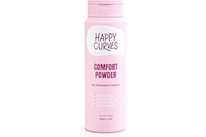 HAPPY CURVES Comfort Powder: Talc Free Anti Chafe Body & Foot Powder Deodorant to Control Underboob Sweat, Butt Sweat, and Inner Thigh Chafing For Women (Tropical)