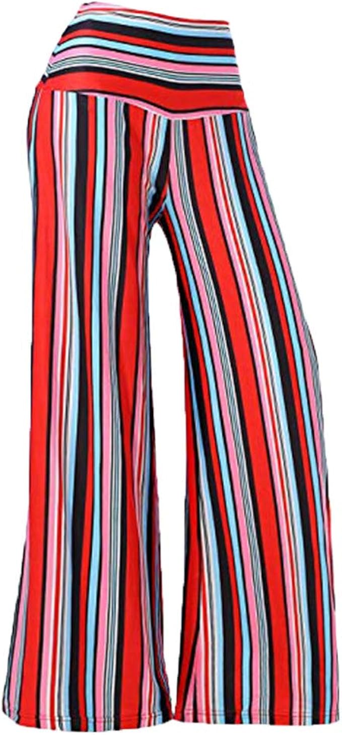 colorful striped palazzo pants