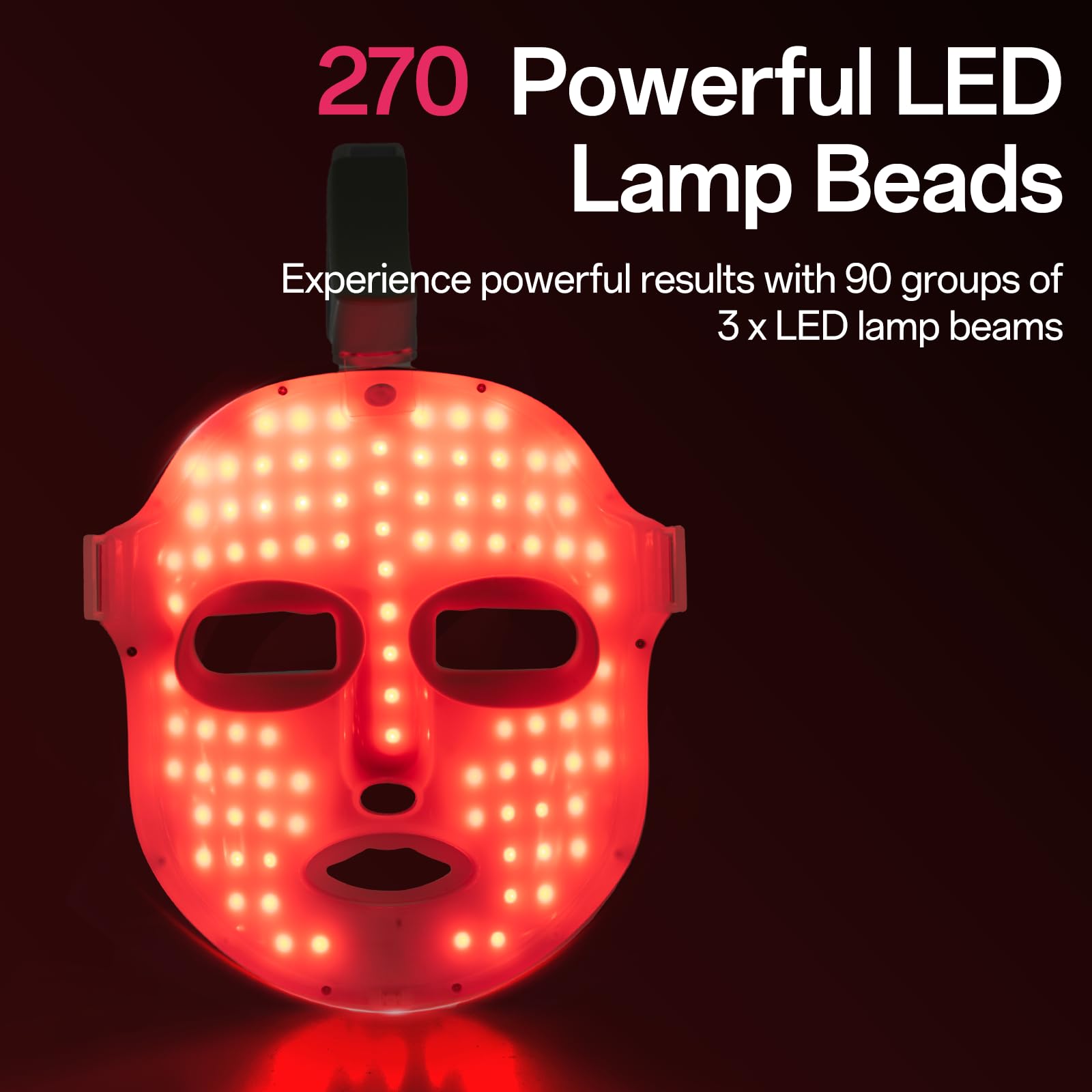 Sextupole Red Light Therapy for Face - LED Face Mask Light Therapy, 7 Colors Facial Skin Care Mask at Home, Cordless, Ergonomic Design and Rechargeable for Home