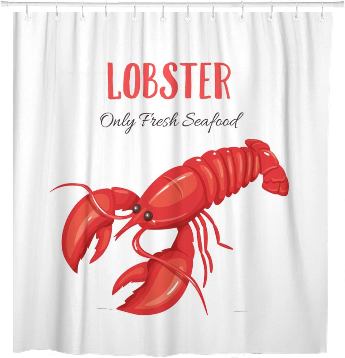 Amazon Maytecシャワーカーテン赤ザリガニロブスターシーフード製品設計でアニメスタイルfood防水ポリエステル生地セットフック付き 72 X 72 Inches グリーン シャワーカーテン ホーム キッチン オンライン通販