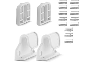 Dearlomum Retractable Baby Gate Replacement Parts, Original Hardware Set (Including 2 x Latchs + 2 x Brackets + 1 Set of Screws) for Retractable Gate Asin B09K7JBSN3/B09K7HTZVW/B09XMN89J4（White)