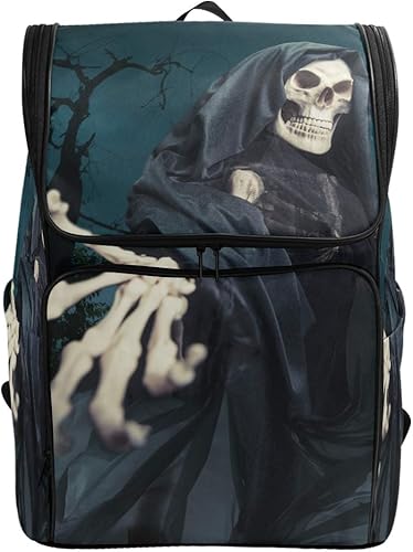 Amazon マキク Makiku リュック 大容量 リュックサック 死神 ハロウィン かっこいい ブラック 軽量 メンズ 登山 通学 通勤 旅行 プレゼント対応 Makiku マキックー メンズ
