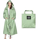 Nsyee Womens Long Raincoats Waterproof Rain Jacket Lightweight Breathable Hooded Windbreaker