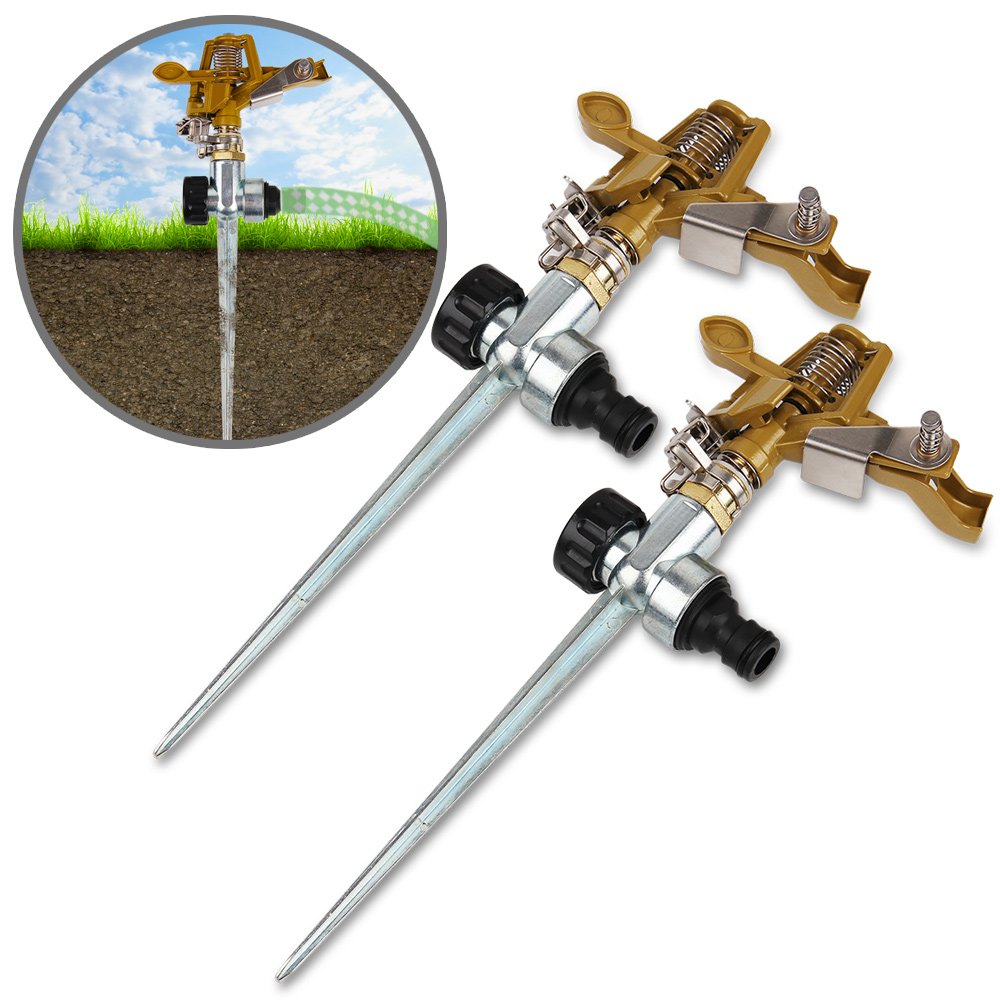 Sprinkler Irrigation Lawn Ground Spike Watering Range up to 26 360 ° Spray Nozzle Male Coupling
