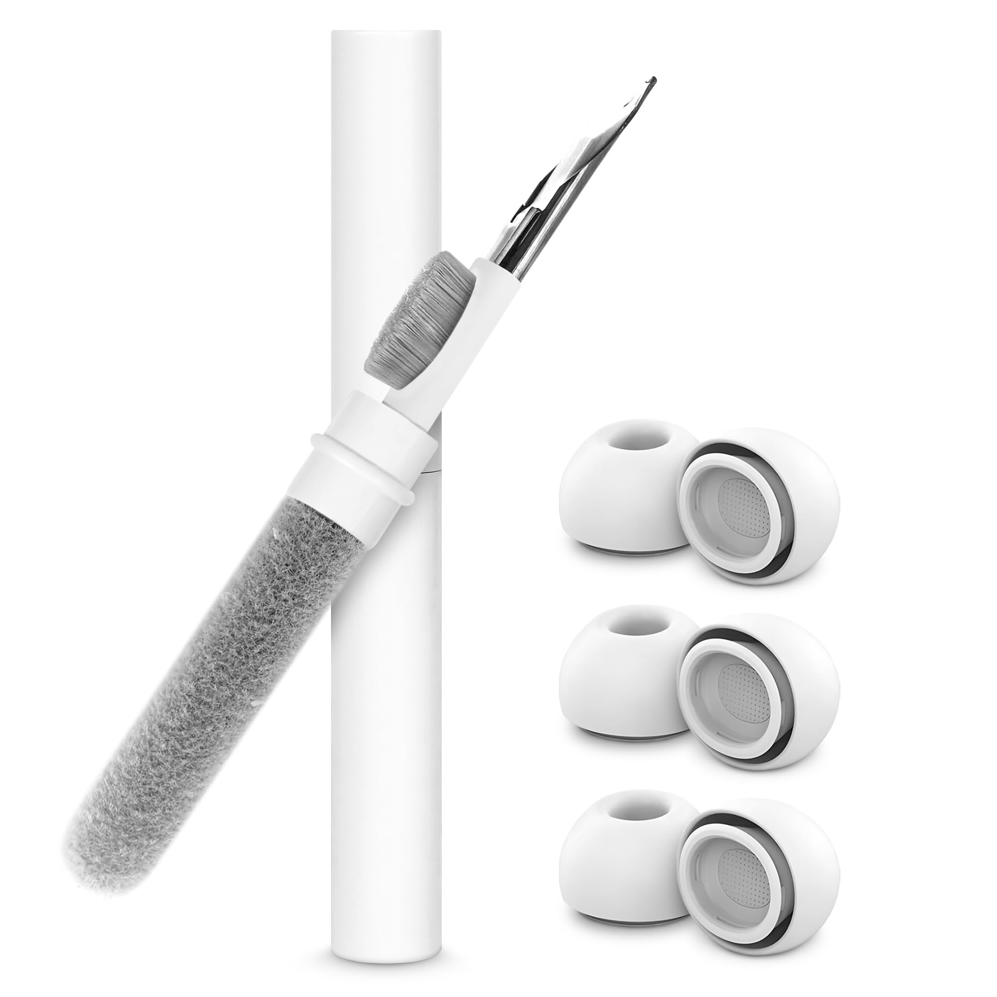Empire 3-in-1 AirPods Cleaning Kit - Pro Ear Tips, iPhone Compatible with Sponge, Brush, Metal Tip